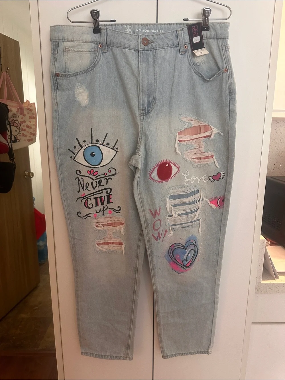 No Boundaries Light Blue High-Rise Mom Jeans